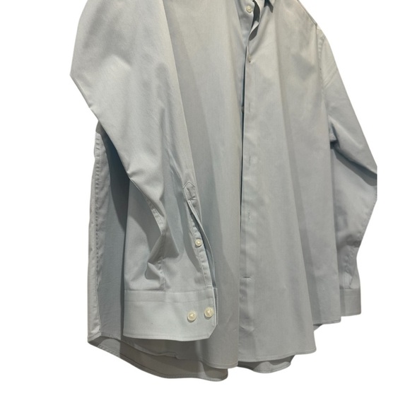 Express Slim Solid Stretch Modern Tech 1MX Dress Shirt Light Blue Large - Picture 4 of 6